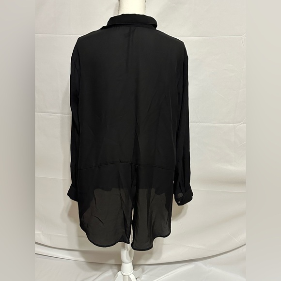 Massini Size XL Black Button Up Blouse - Picture 3 of 6